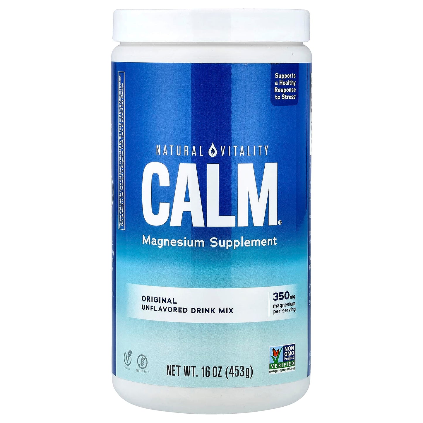 Natural Vitality, CALM®, Magnesium Supplement Drink Mix, Original Unflavored, 16 oz (453 g) - Image 1