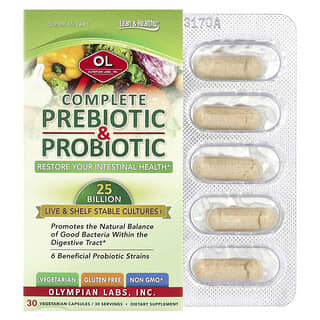 Complete Prebiotic & Probiotic for Optimal Digestive Health - 30 Capsules