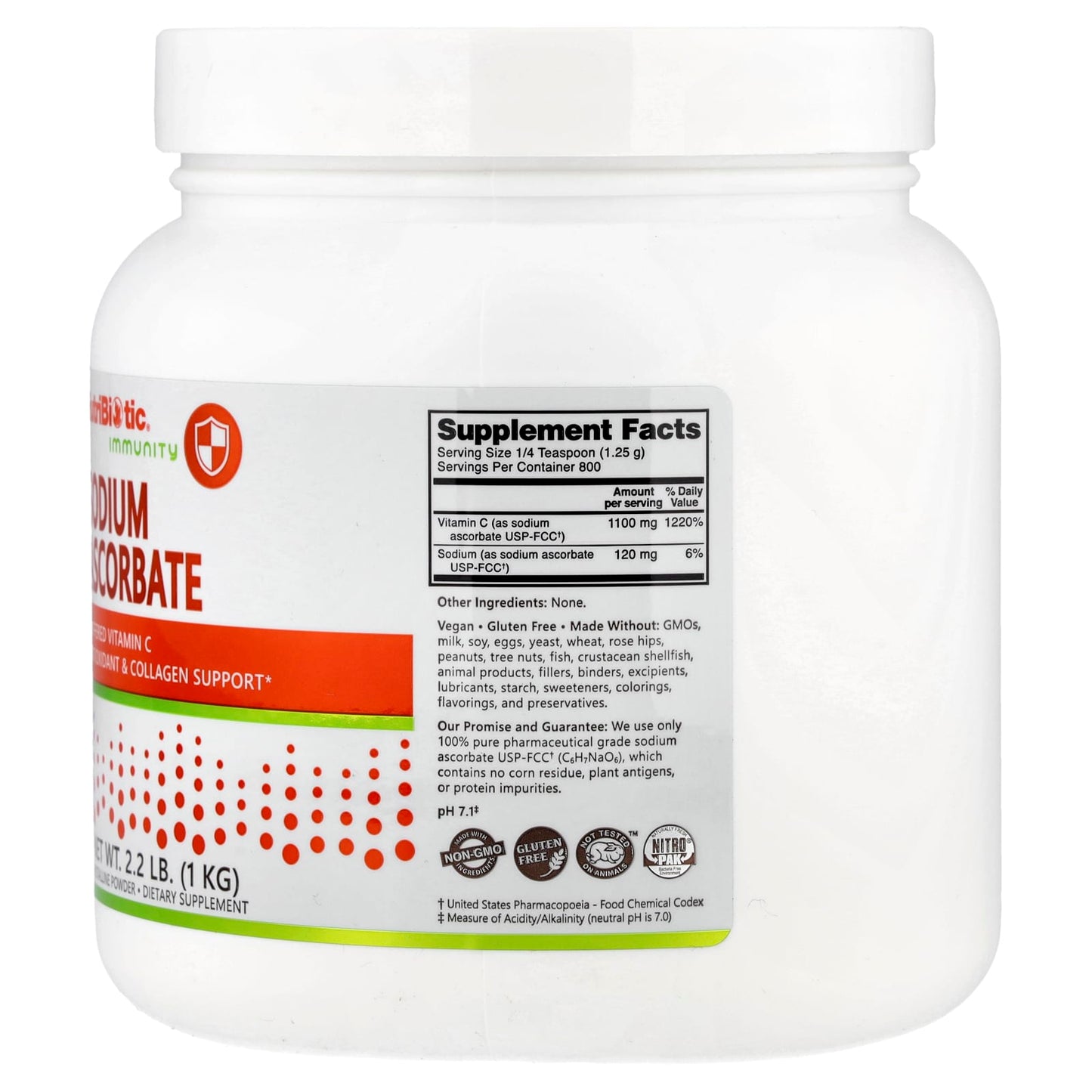 NutriBiotic, Immunity, Sodium Ascorbate, Crystalline Powder, 2.2 lb (1 kg) - Image 2