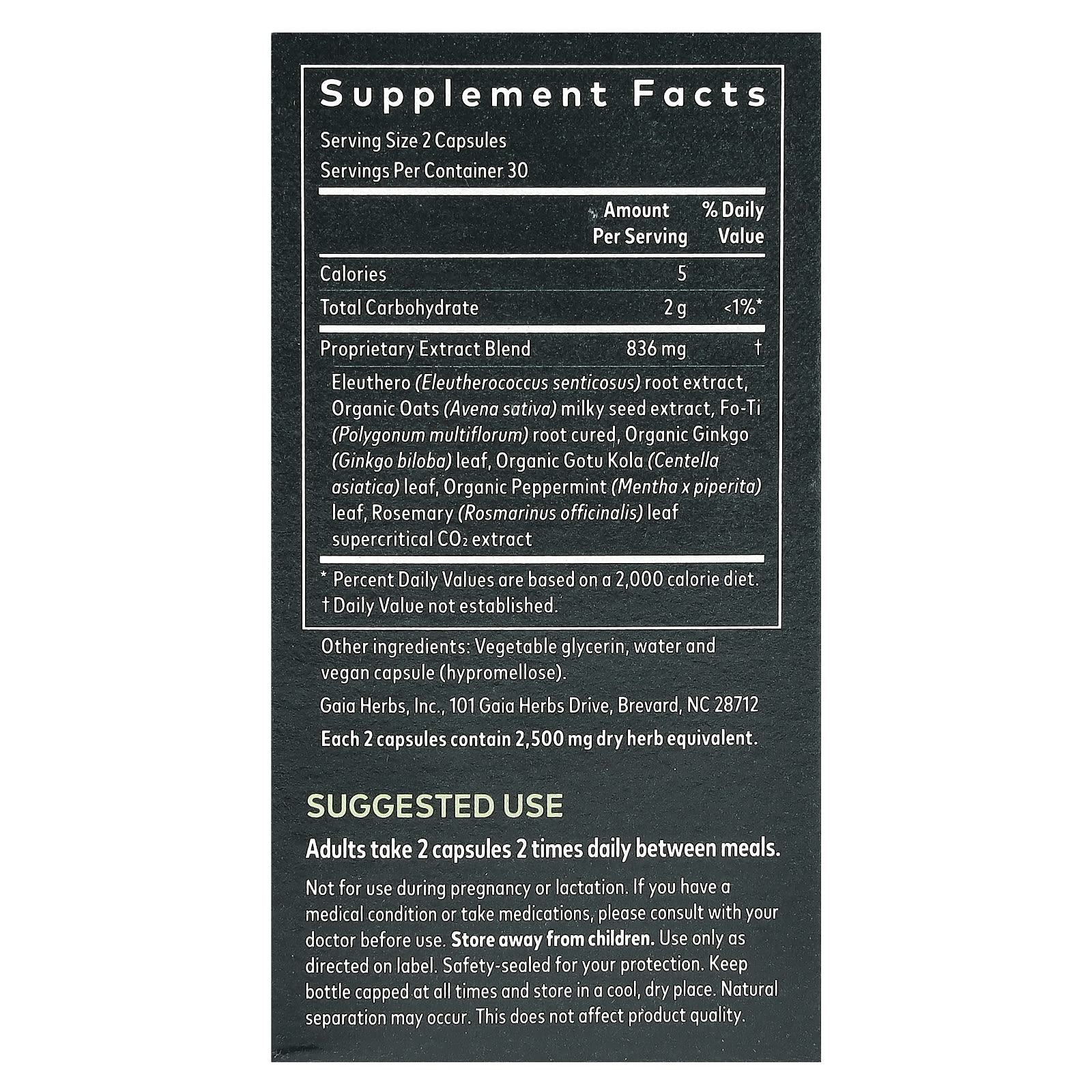 Gaia Herbs Mental Clarity & Focus, 60 Vegan Liquid Phyto-Caps - Image 2