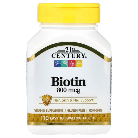 Biotin Hair, Skin & Nail Support Supplement by 21st Century - Image 1