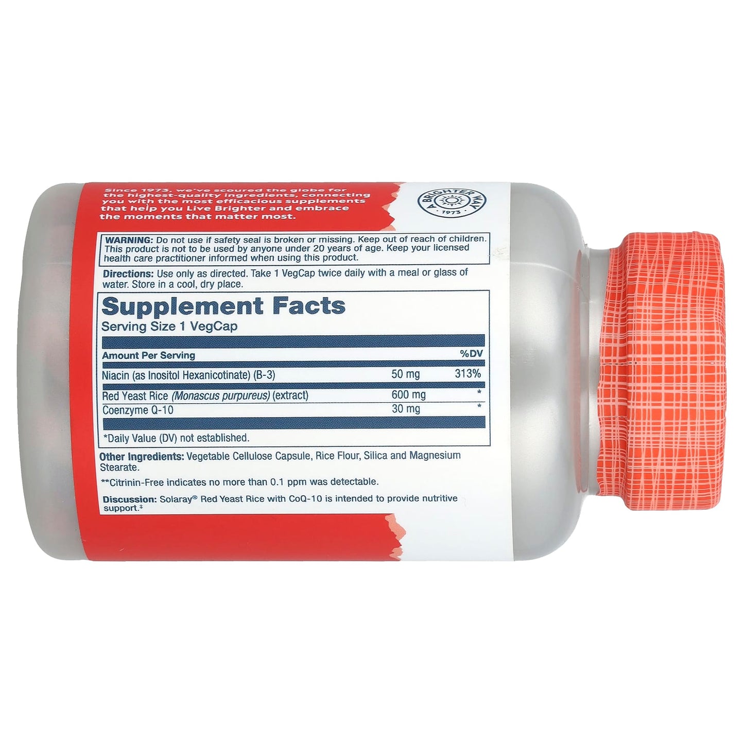 Solaray, Red Yeast Rice CoQ-10, 90 VegCaps - Image 2