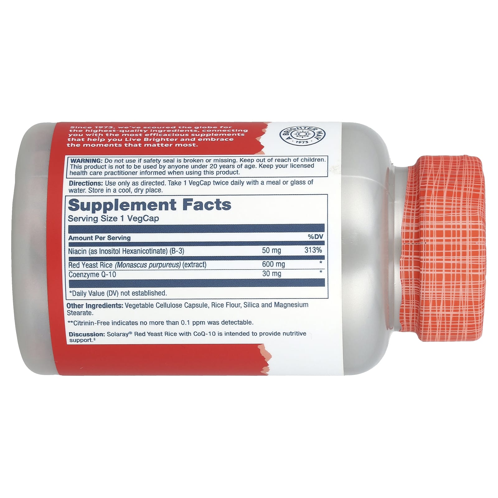 Solaray, Red Yeast Rice CoQ-10, 90 VegCaps - Image 2
