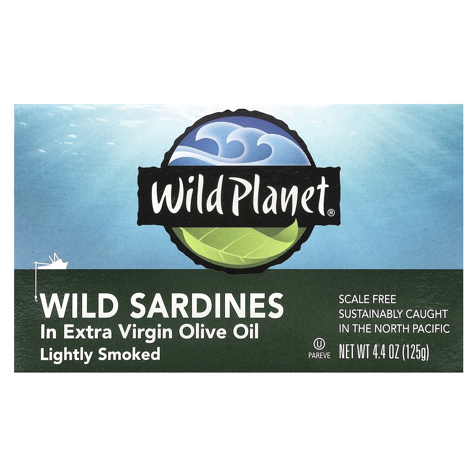 Wild Planet, Wild Sardines In Extra Virgin Olive Oil, Lightly Smoked, 4.4 oz (125 g) - Image 1