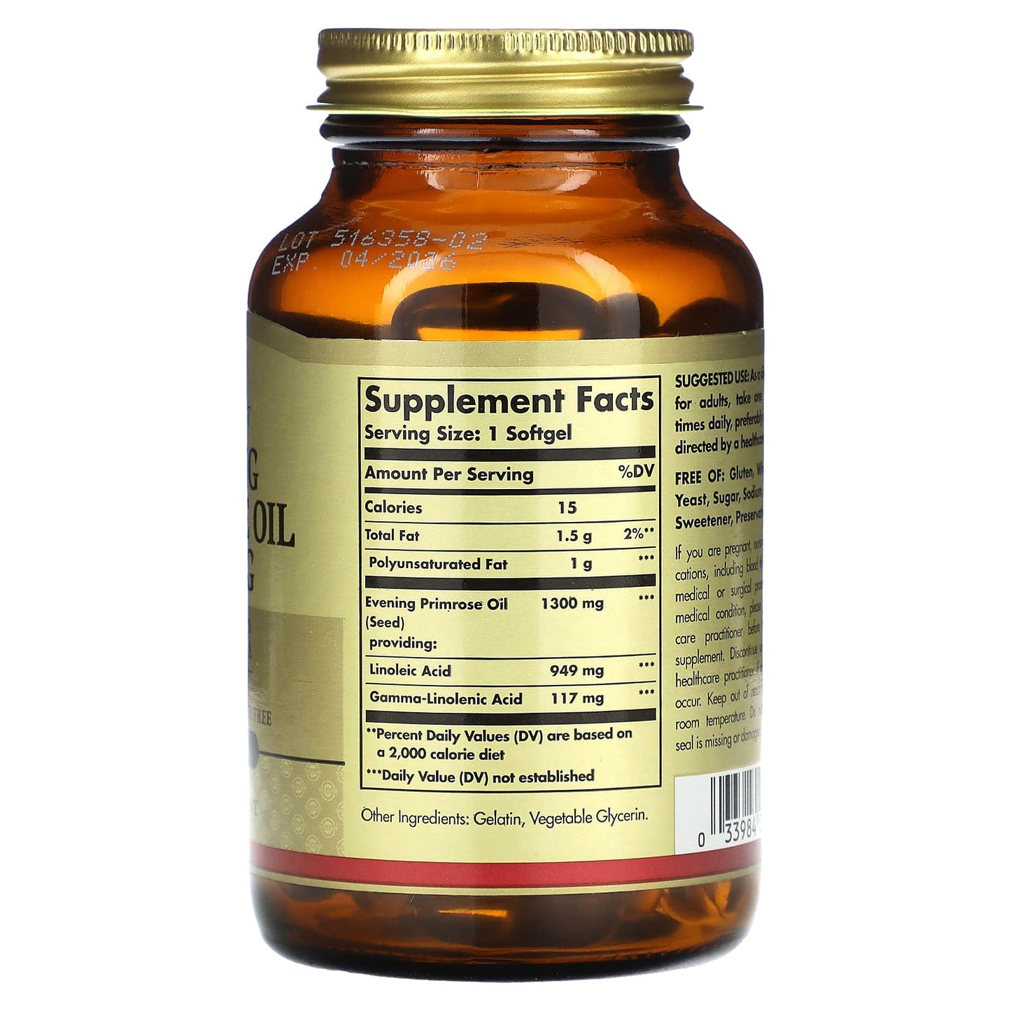 Solgar, Evening Primrose Oil, 1,300 mg, 60 Softgels