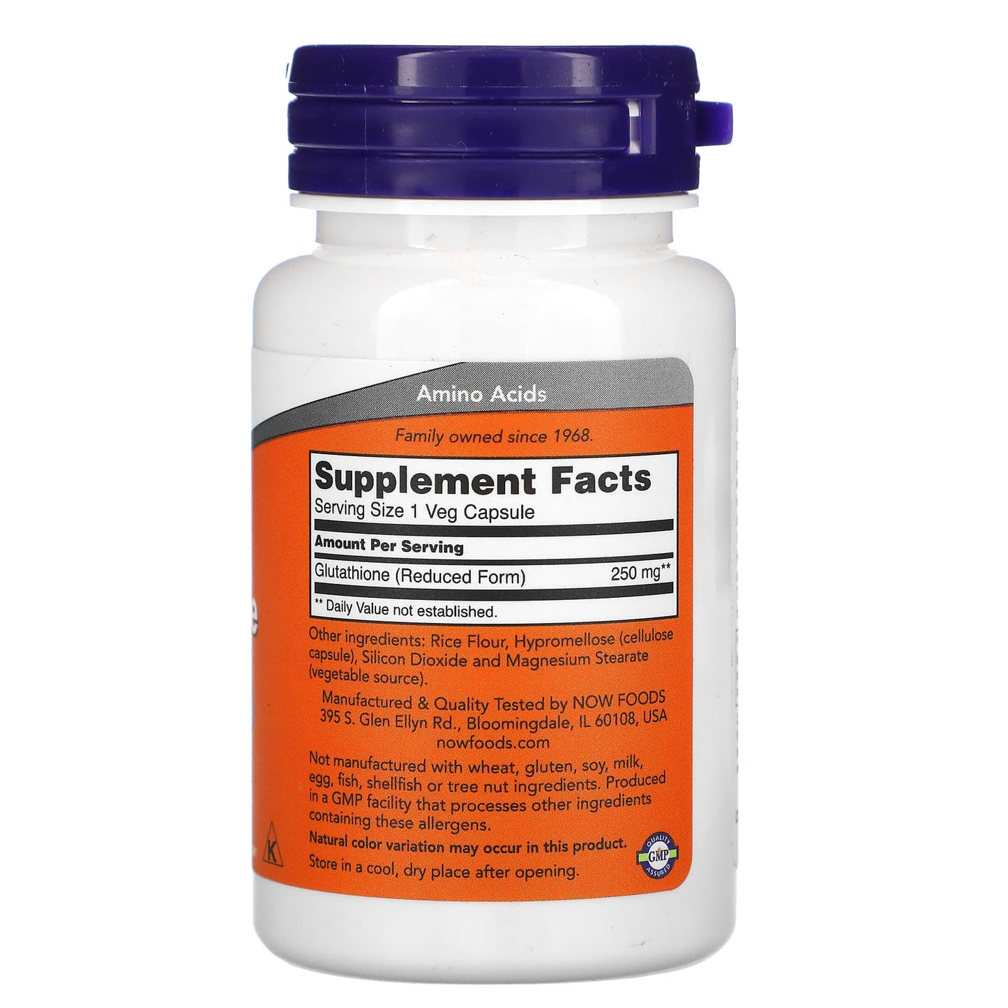 NOW Foods, Glutathione, 250 mg, 60 Veg Capsules - Image 2