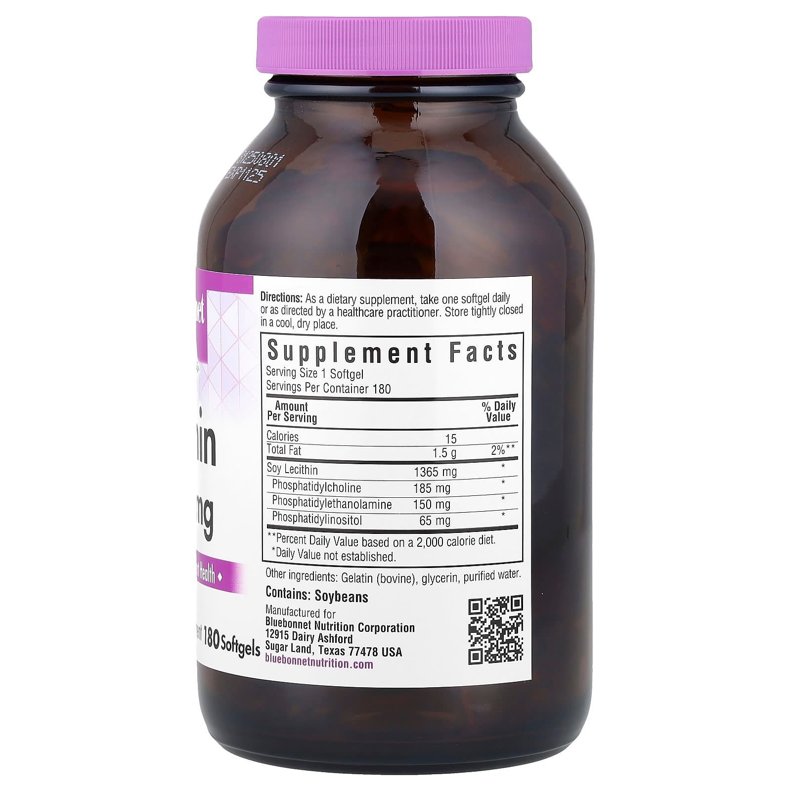 <strong>Bluebonnet Nutrition Lecithin Supplement, 1365mg, 180 Softgels</strong> - Image 2
