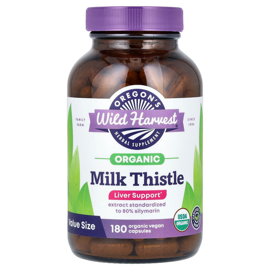 Oregon's Wild Harvest, Organic Milk Thistle, 180 Organic Vegan Capsules - Image 1