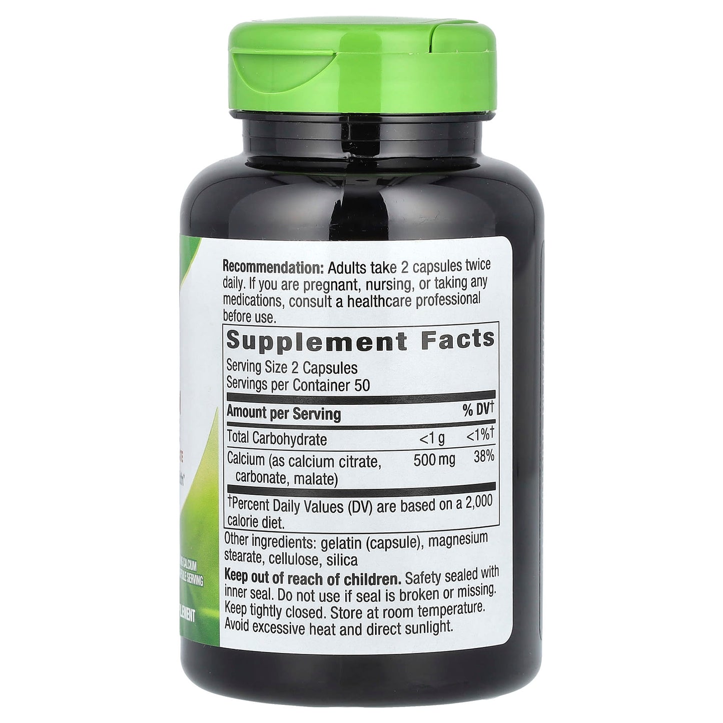 Nature's Way, Calcium Citrate, 500 mg, 100 Capsules (250 mg per Capsule) - Image 2