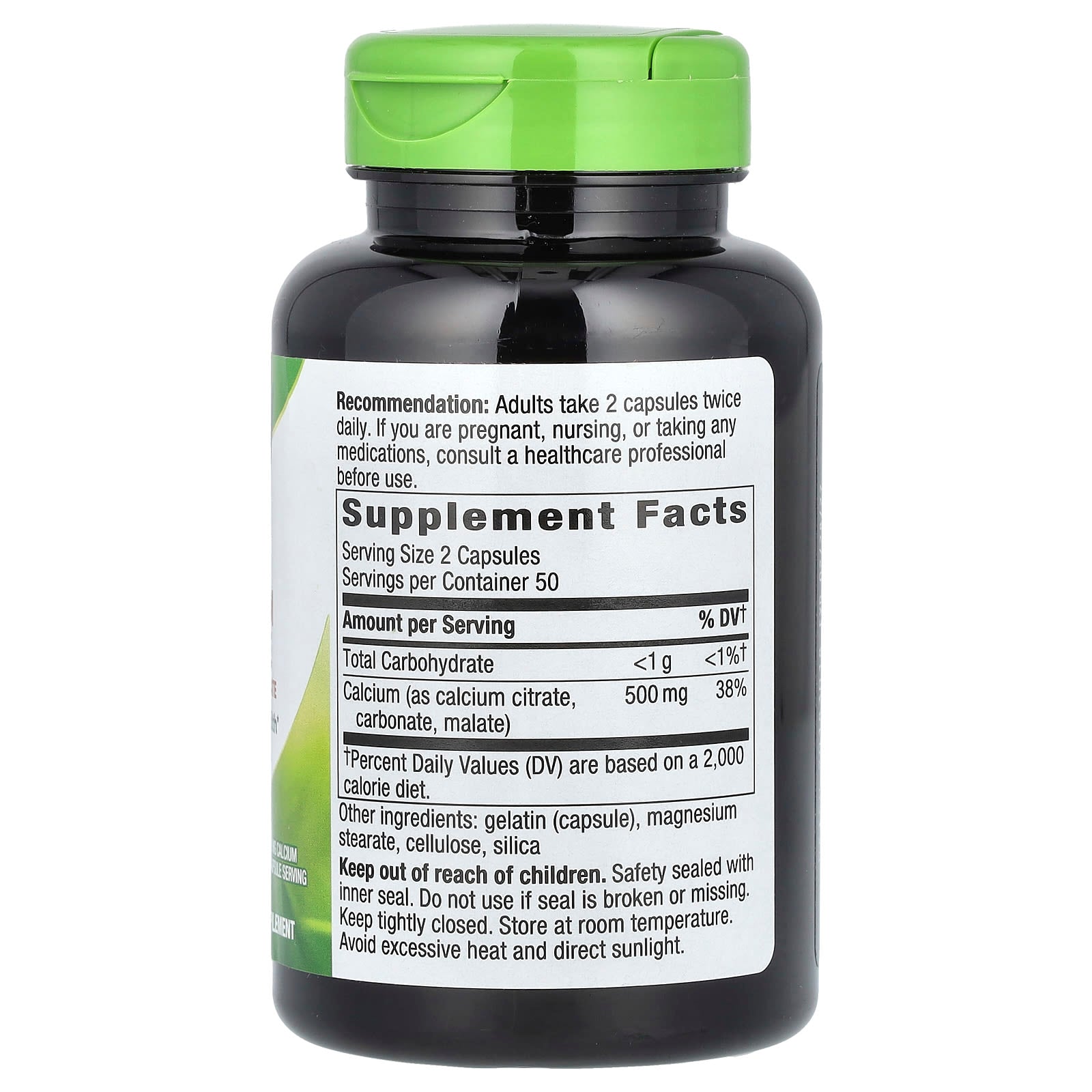 Nature's Way, Calcium Citrate, 500 mg, 100 Capsules (250 mg per Capsule) - Image 2