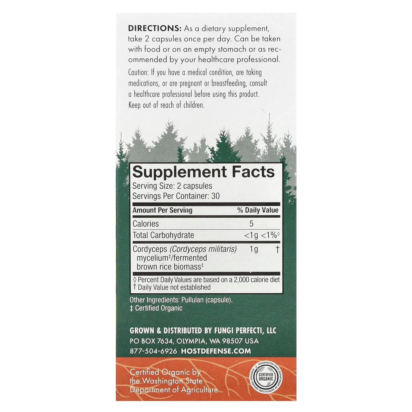 Cordyceps Energy Support Capsules - Organic, Vegan, Gluten-Free - Host Defense - Image 2