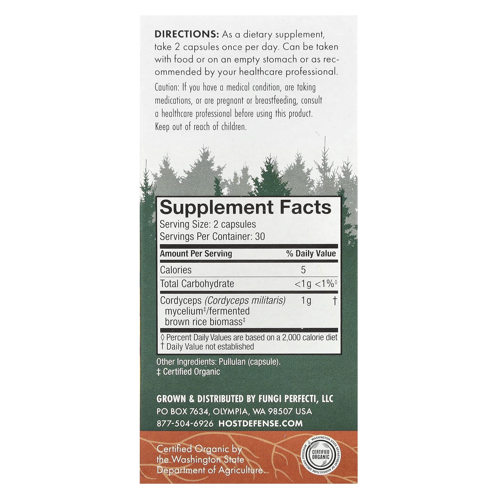 Cordyceps Energy Support Capsules - Organic, Vegan, Gluten-Free - Host Defense - Image 2