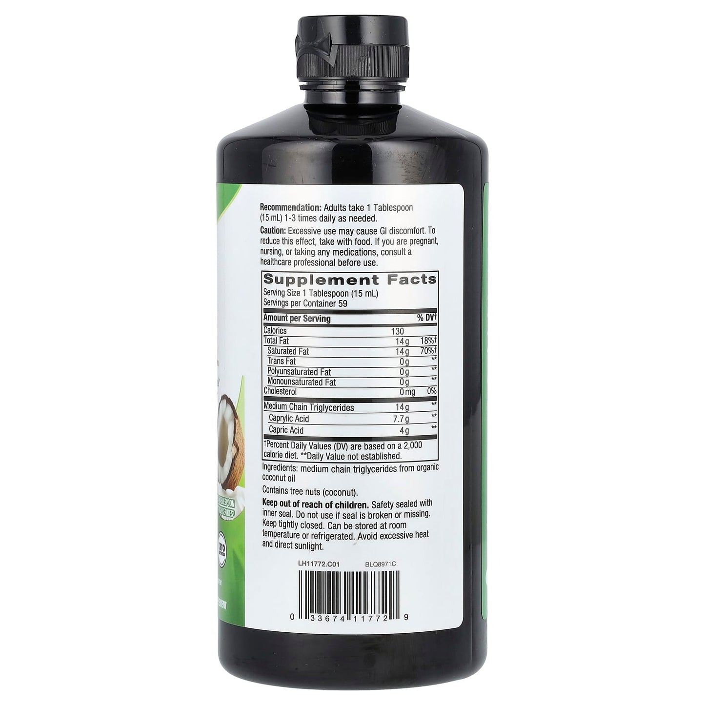 Nature's Way, Organic MCT Oil, 30 fl oz (887 ml) - Image 2