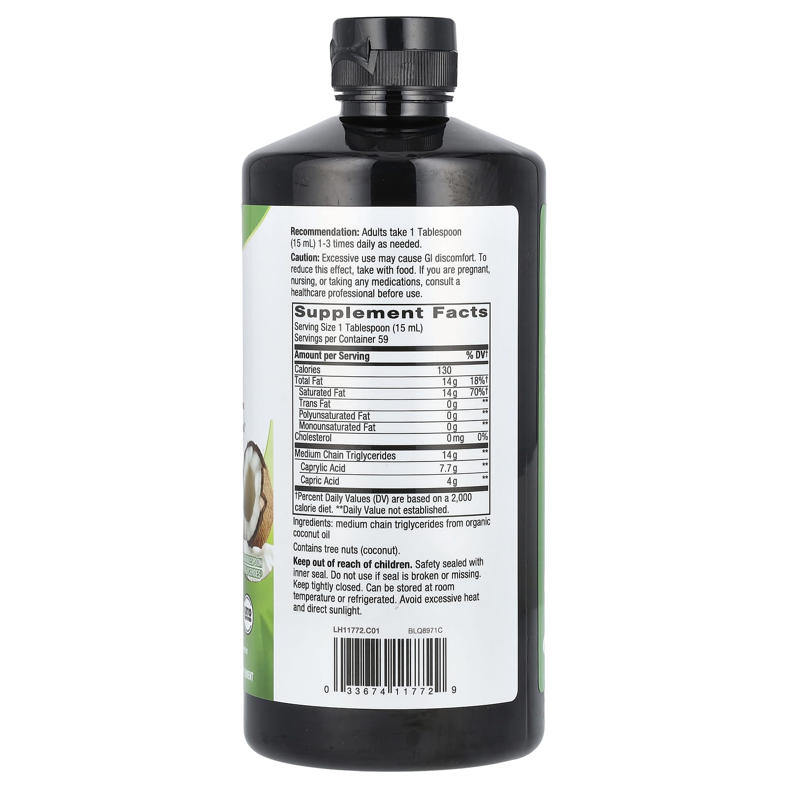Nature's Way, Organic MCT Oil, 30 fl oz (887 ml) - Image 2