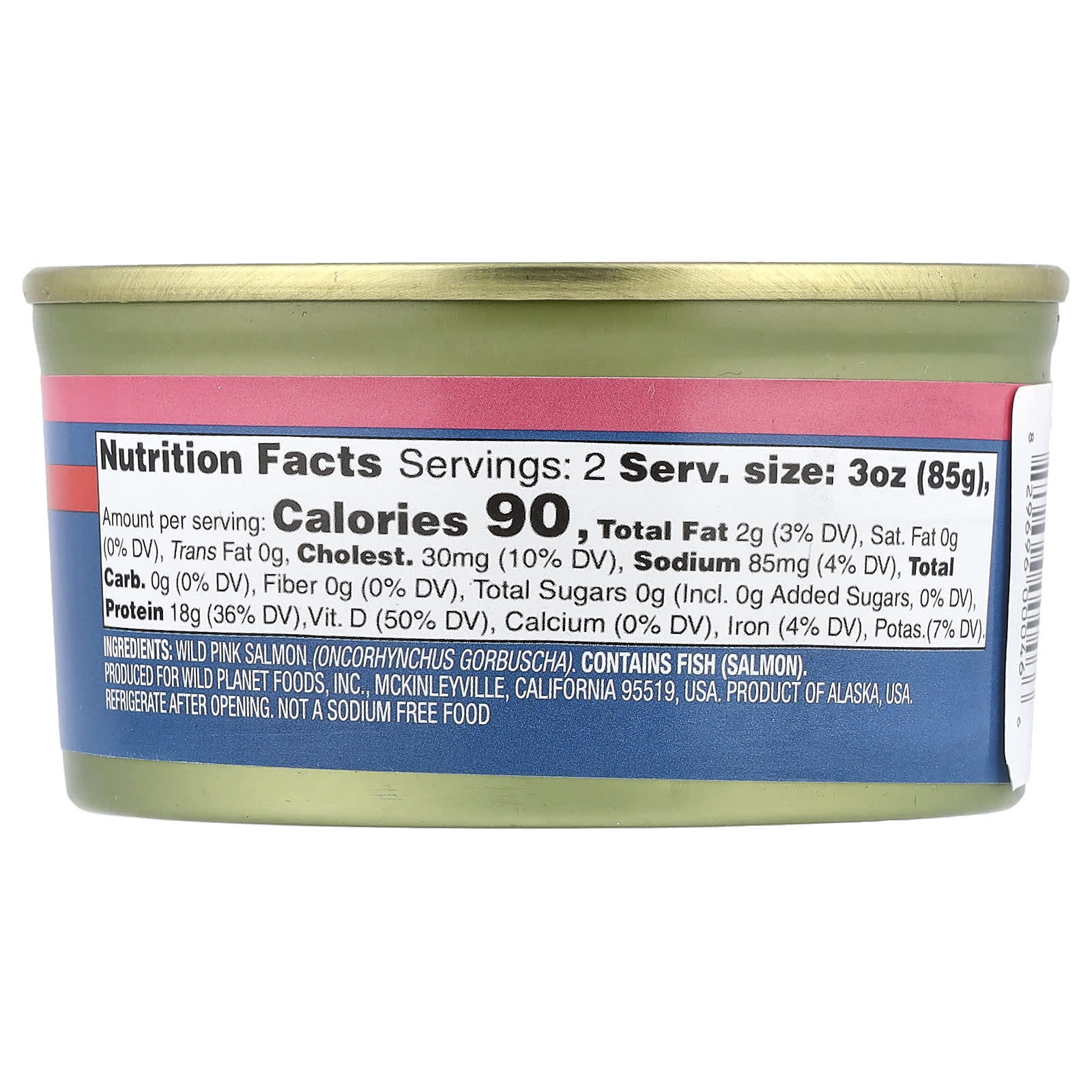 Wild Planet, Wild Pink Salmon, No Salt Added, 6 oz (170 g) - Image 2