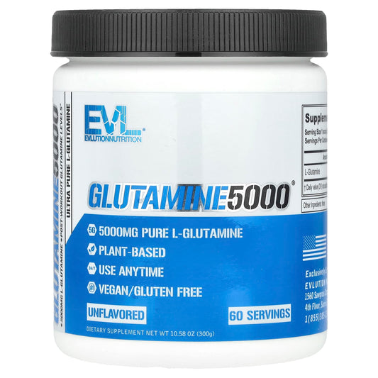 EVLution Nutrition Glutamine5000 Unflavored Powder Supplement - Image 1