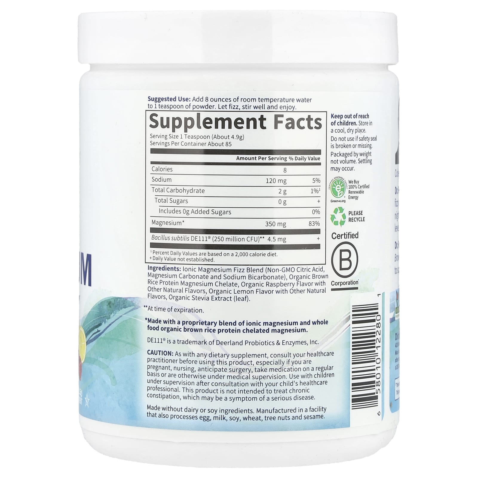 Whole Food Magnesium Powder by Garden of Life - Stress Relief & Sleep - Image 2