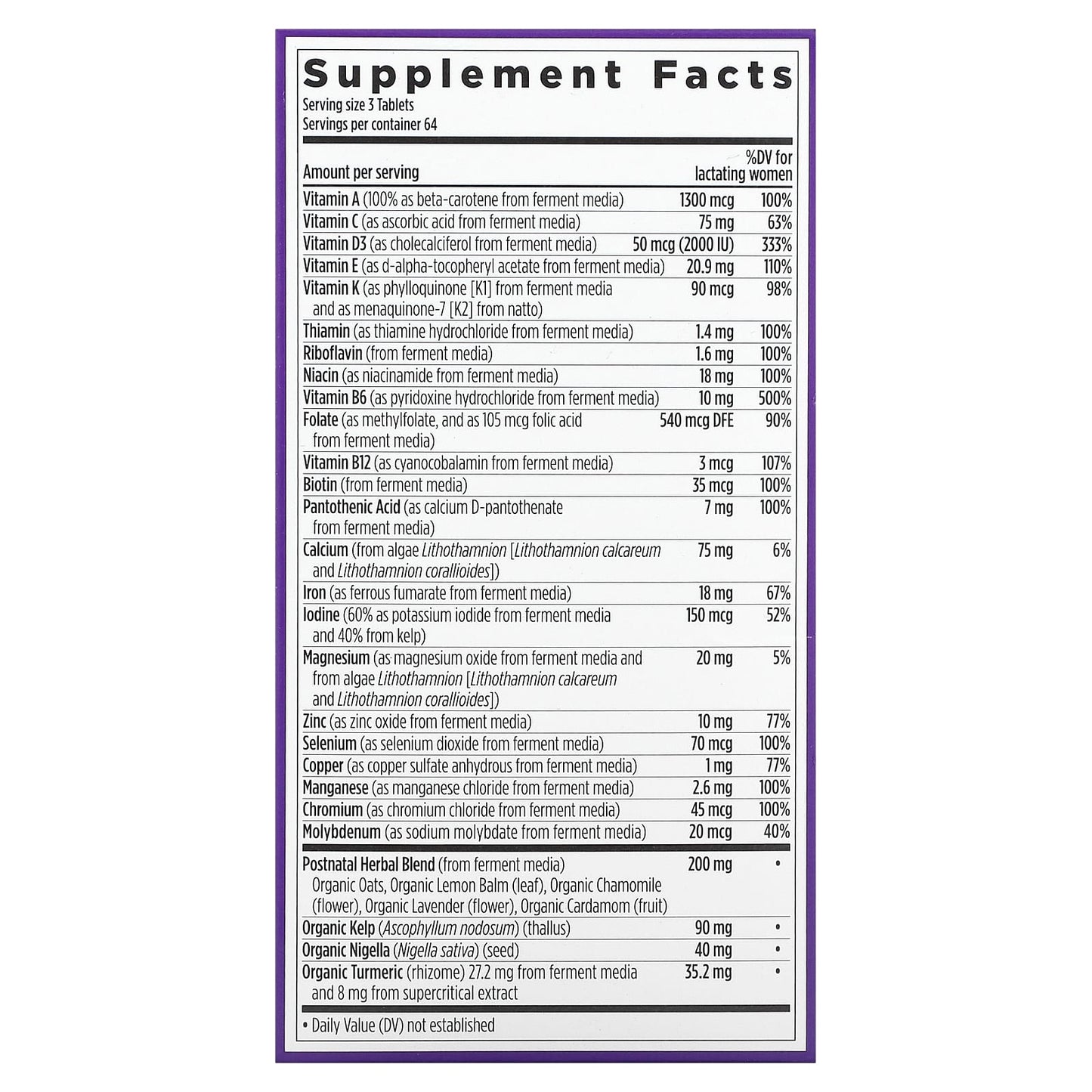 New Chapter, Perfect Postnatal Multivitamin, 192 Vegetarian Tablets - Image 2