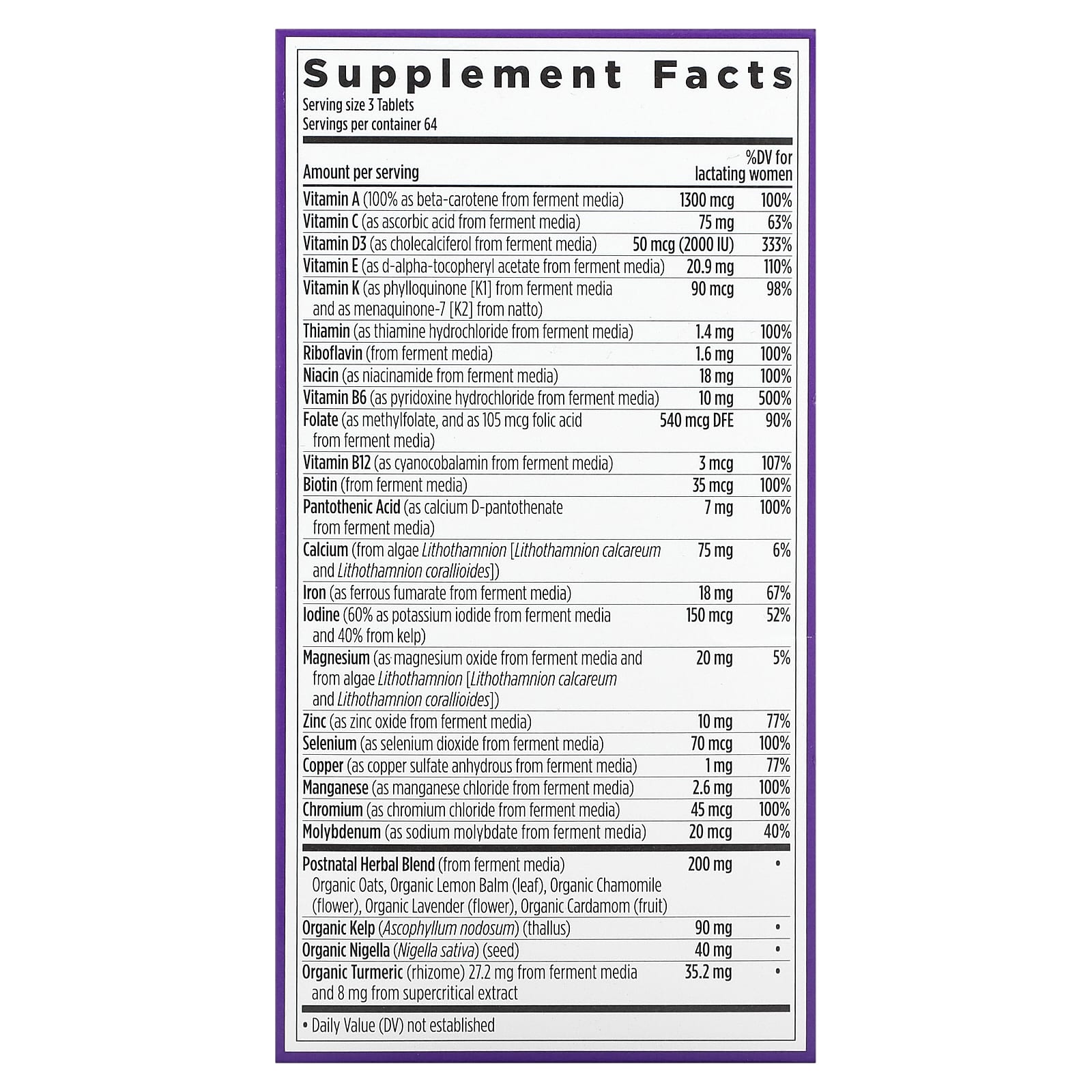New Chapter, Perfect Postnatal Multivitamin, 192 Vegetarian Tablets - Image 2