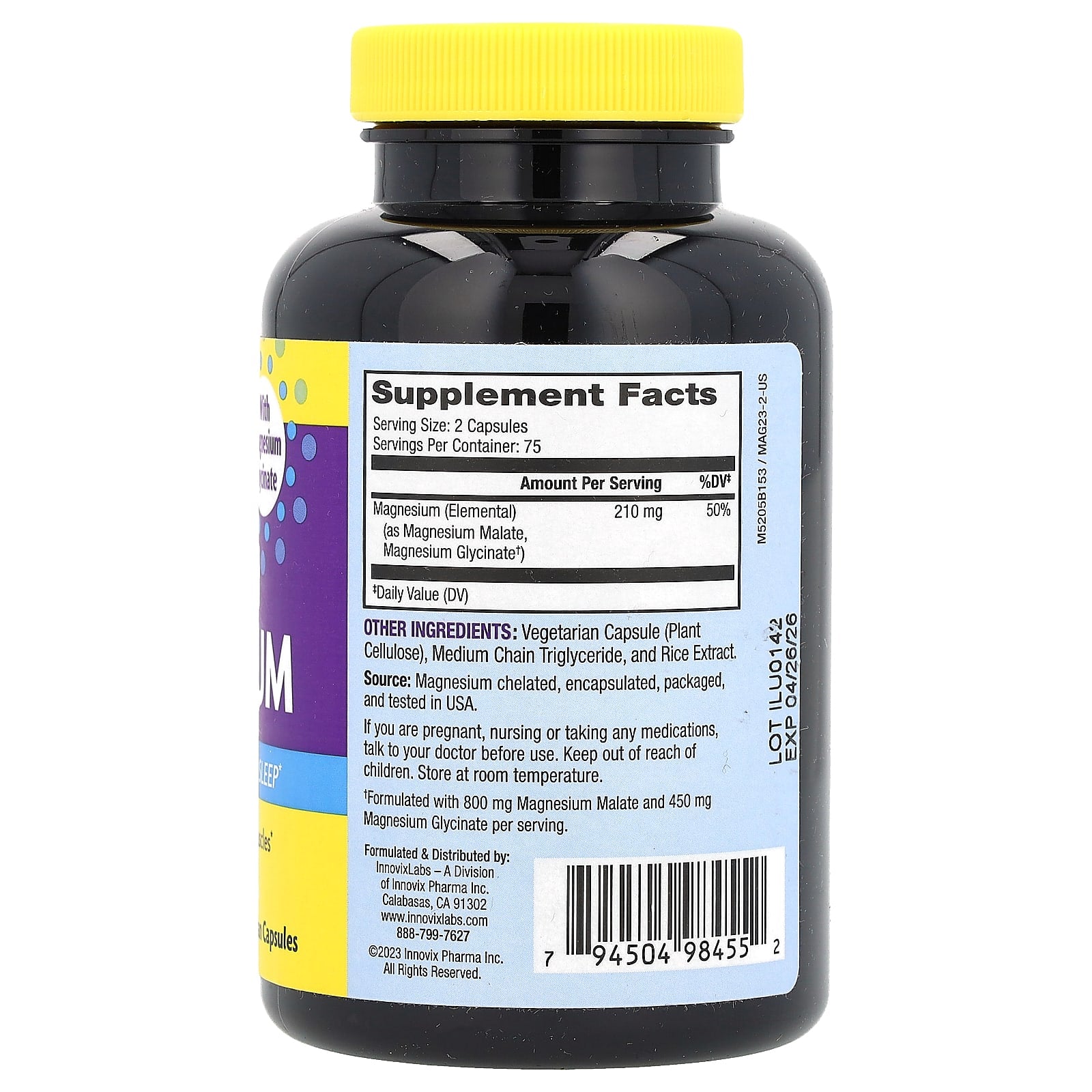 InnovixLabs Advanced Magnesium, 150 Vegan Capsules for Relaxation, Sleep & Heart Health - Image 2