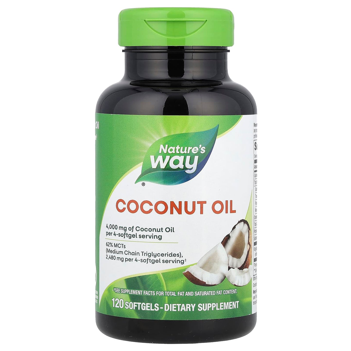 Nature's Way, Coconut Oil, 120 Softgels (1,000 mg per Softgel) - Image 1