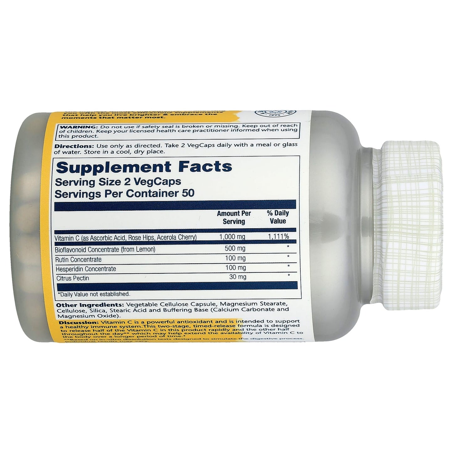 Solaray, Buffered Super Bio Vitamin C, 1,000 mg, 100 VegCaps (500 mg per Capsule) - Image 2