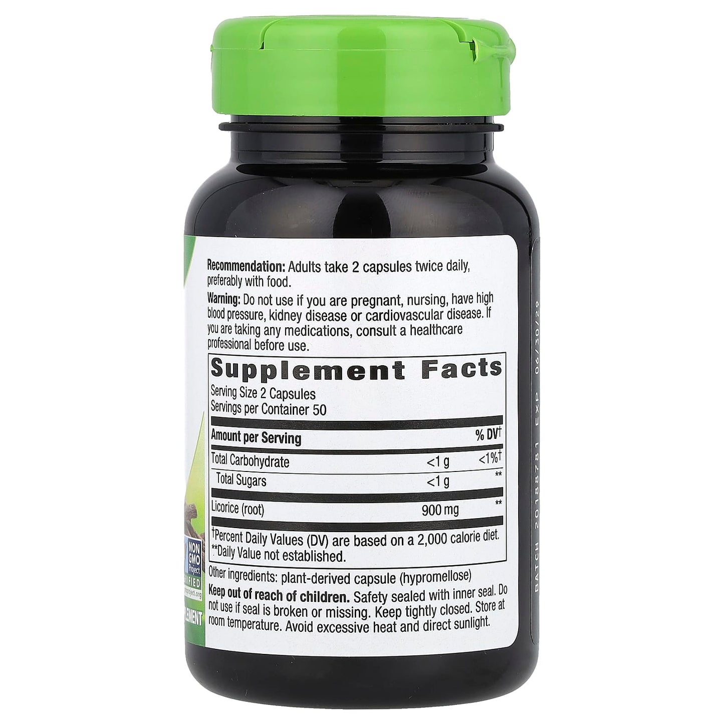 Nature's Way, Licorice Root, 100 Vegan Capsules (450 mg per Capsule) - Image 2
