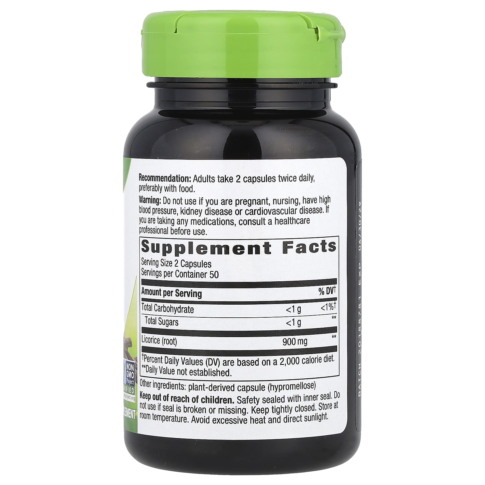 Nature's Way, Licorice Root, 100 Vegan Capsules (450 mg per Capsule) - Image 2