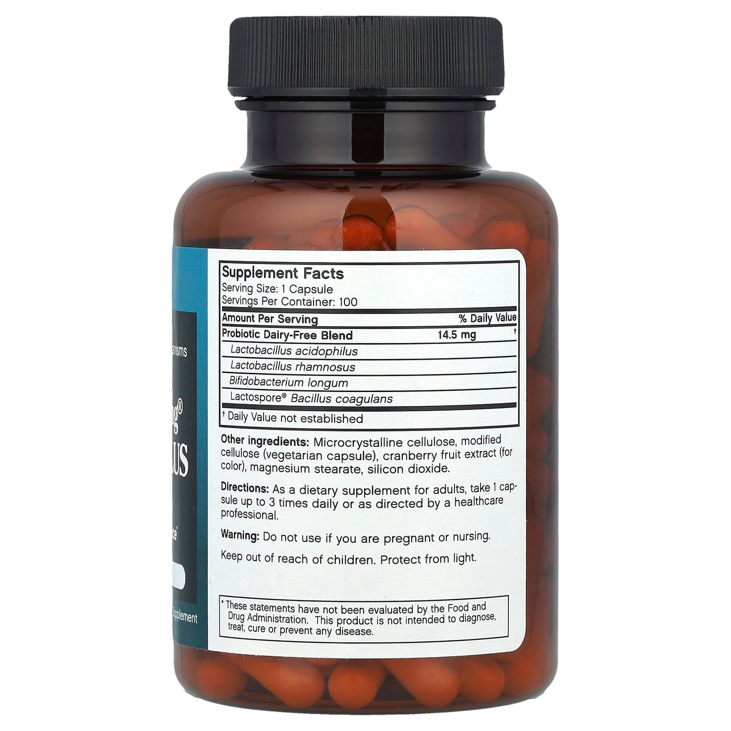 Futurebiotics Longest Living Acidophilus Probiotics 100 Capsules - Image 2