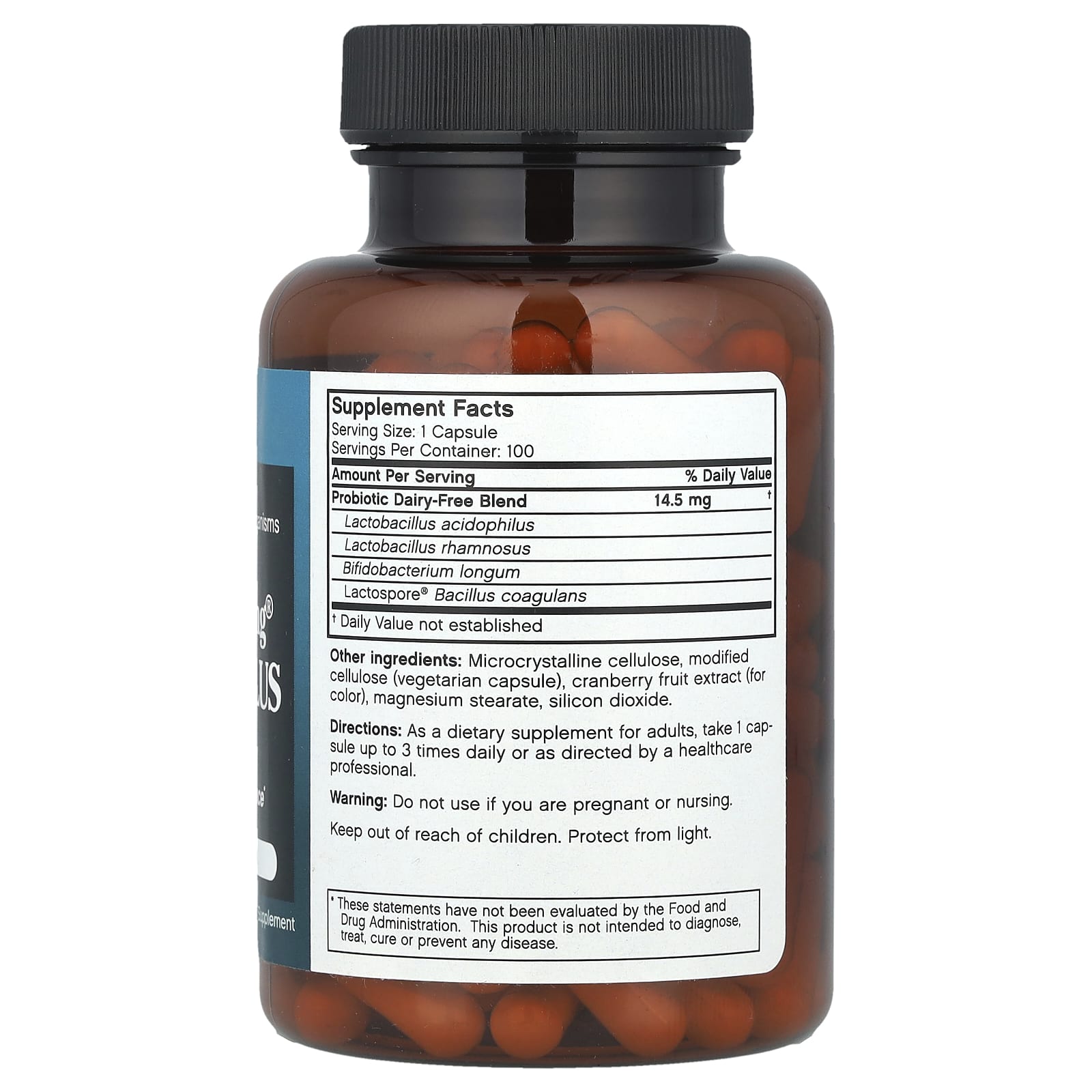 Futurebiotics Longest Living Acidophilus Probiotics 100 Capsules - Image 2