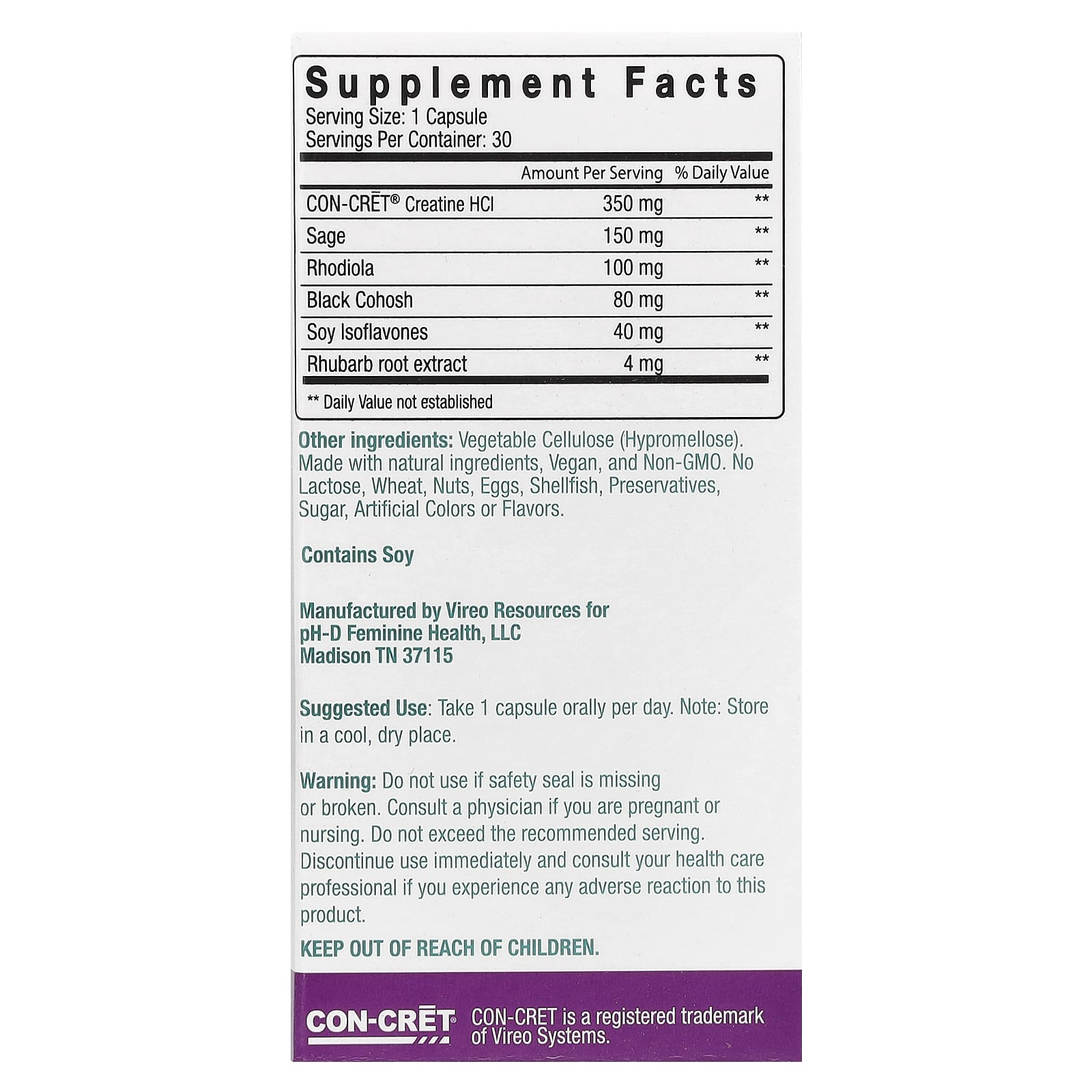 pH-D Feminine Health, Holistic Menopause Support, 30 Count - Image 2