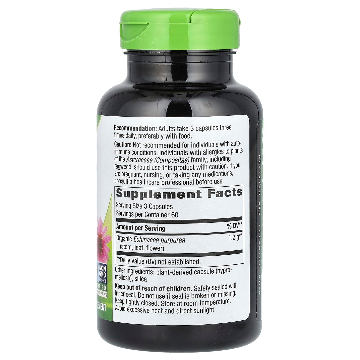 Nature's Way, Echinacea Purpurea Herb, 180 Vegan Capsules (400 mg per Capsule) - Image 2