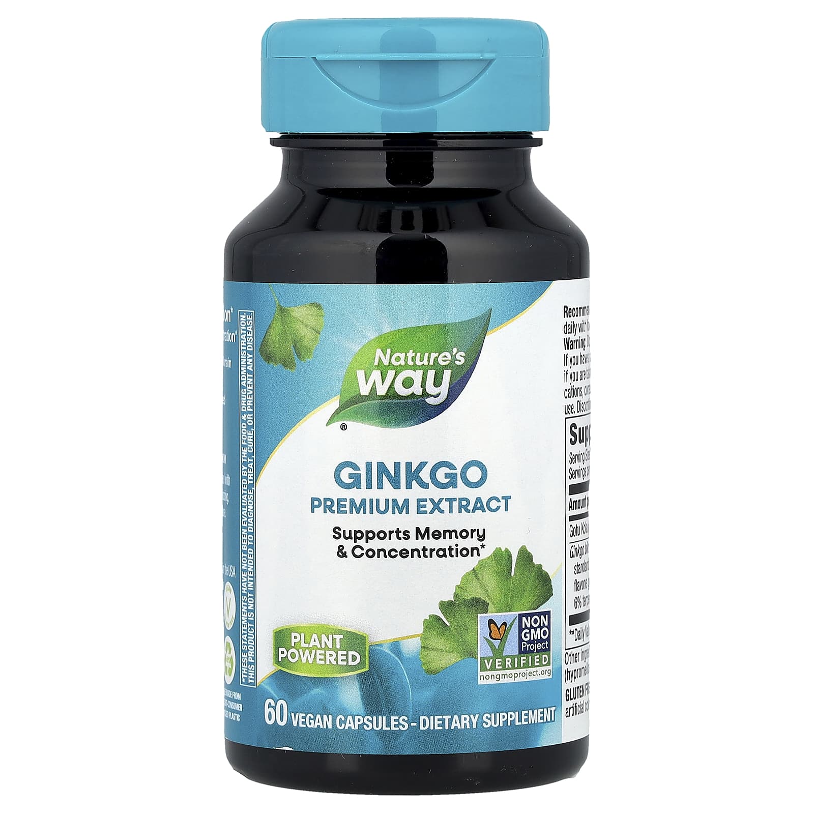 Nature's Way, Premium Extract, Ginkgo, 60 Vegan Capsules - Image 1