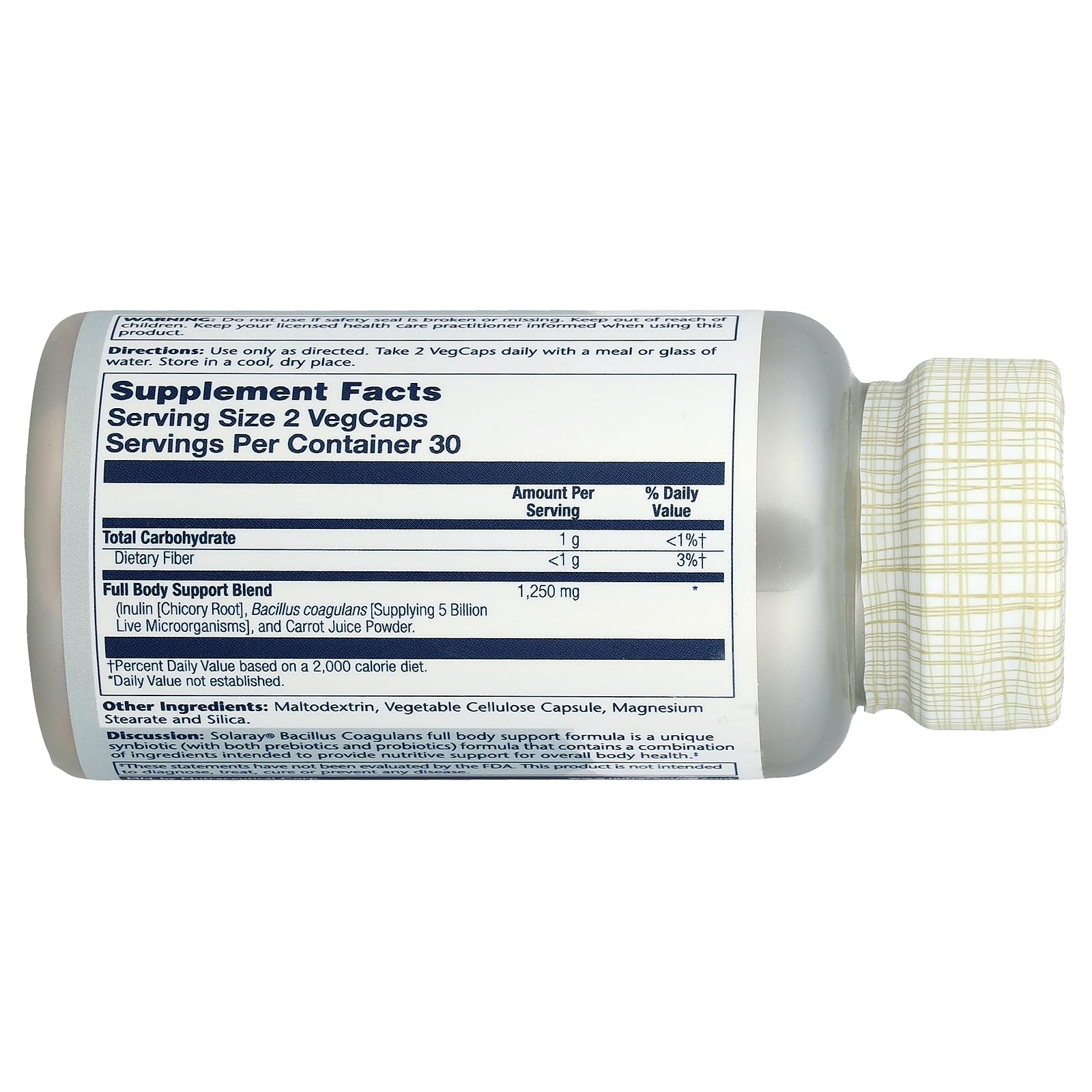 Solaray, Bacillus Coagulans, 60 VegCaps - Image 2