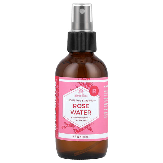 Leven Rose, 100% Pure & Organic, Rose Water, 4 fl oz (118 ml) - Image 1