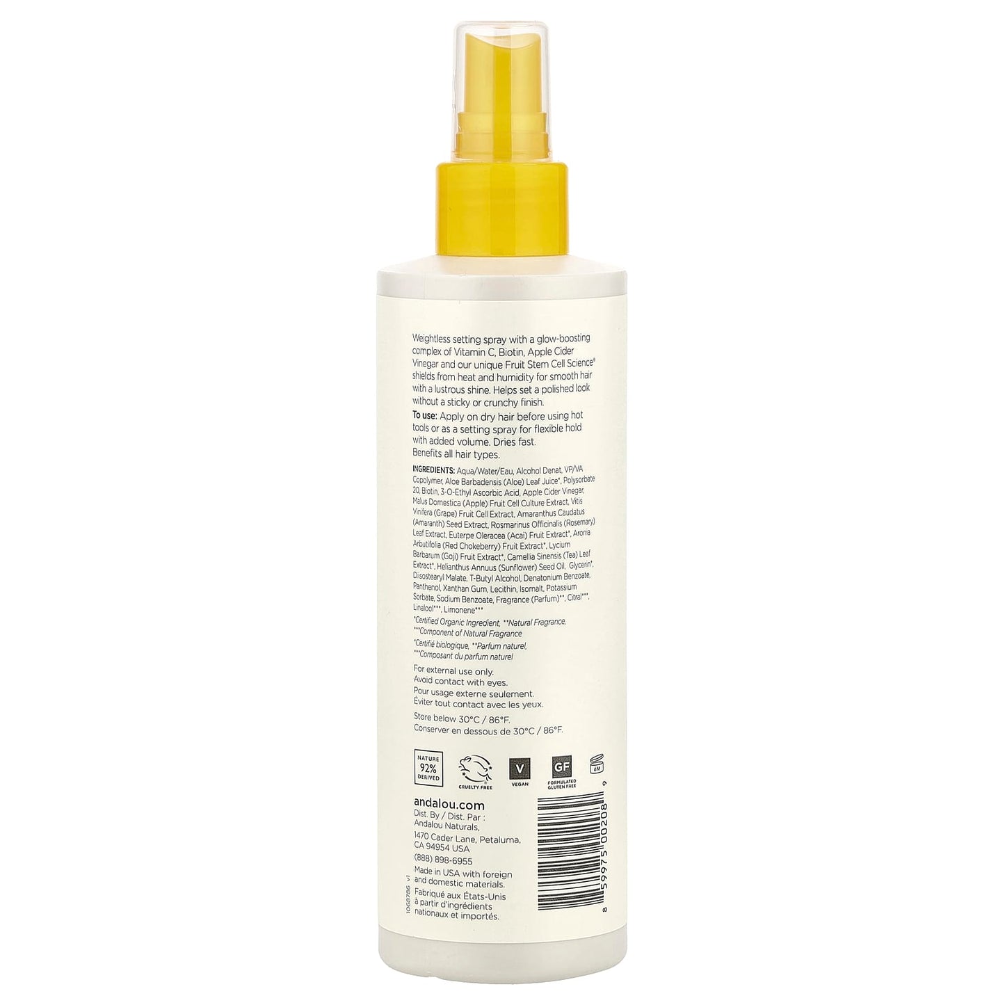 Andalou Naturals Sunflower Citrus Hair Spray for Medium Hold - Image 2