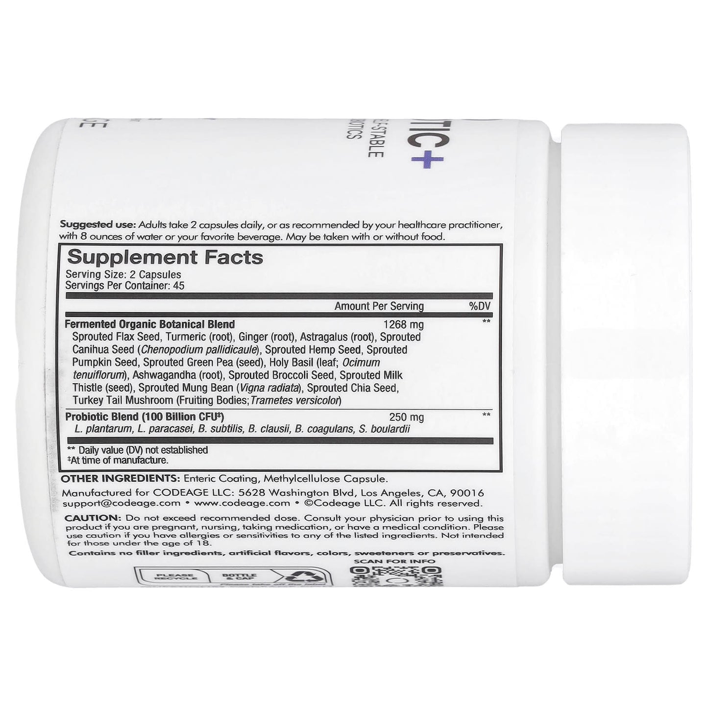 Codeage SBO Probiotic+ 100 Billion CFU Supplement for Digestion & Gut Health - Image 2