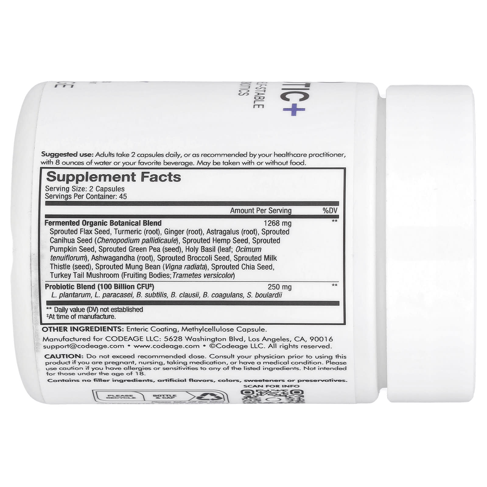Codeage SBO Probiotic+ 100 Billion CFU Supplement for Digestion & Gut Health - Image 2