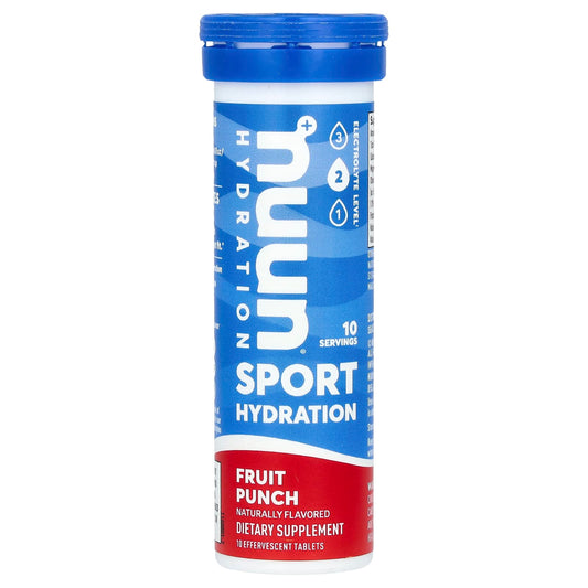 Nuun, Sport Hydration, Effervescent Electrolyte Drink, Fruit Punch, 10 Tablets - Image 1