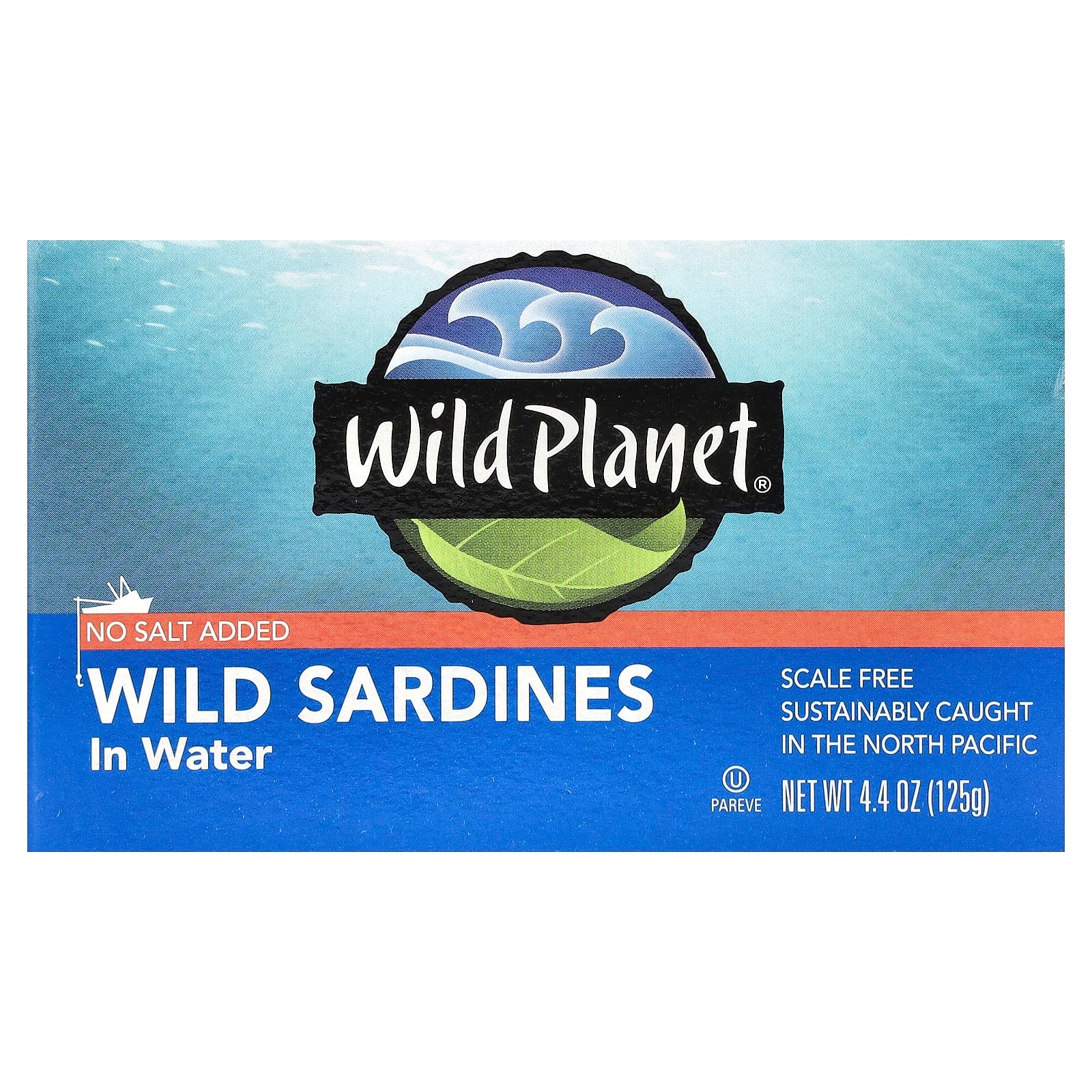 Wild Planet, Wild Sardines In Water, No Salt Added, 4.4 oz (125 g) - Image 1