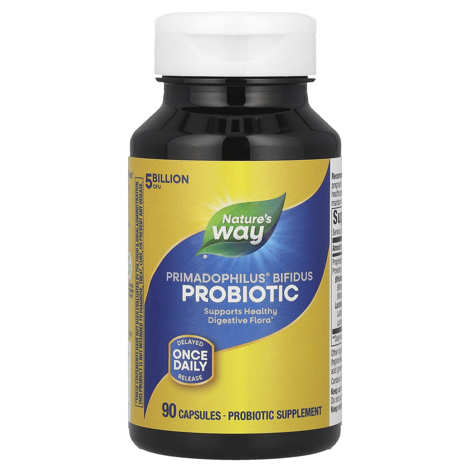 Nature's Way, Primadophilus® Bifidus Probiotic, 5 Billion CFU, 90 Capsules - Image 1