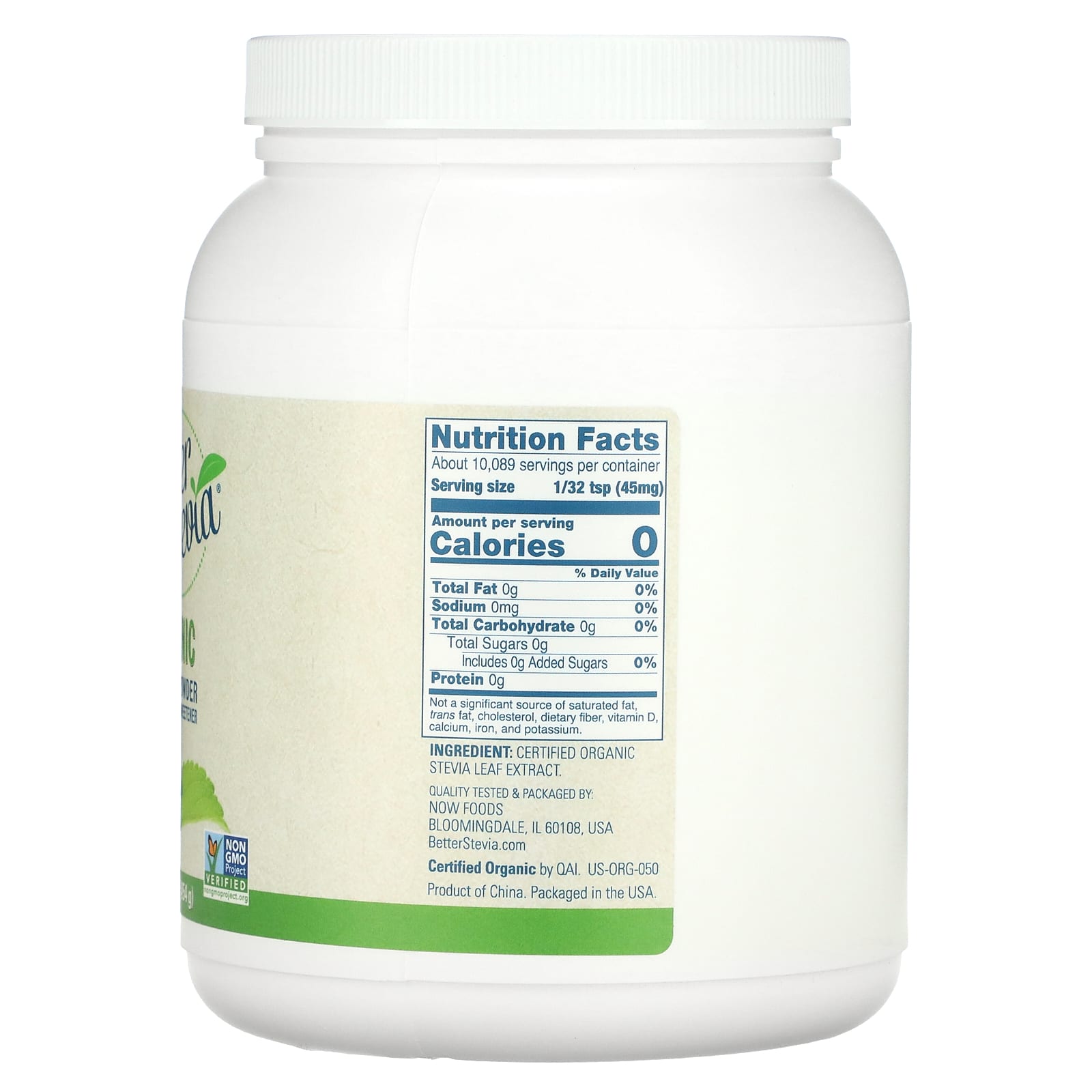 NOW Foods, Better Stevia, Organic Extract Powder, 1 lb (454 g) - Image 2