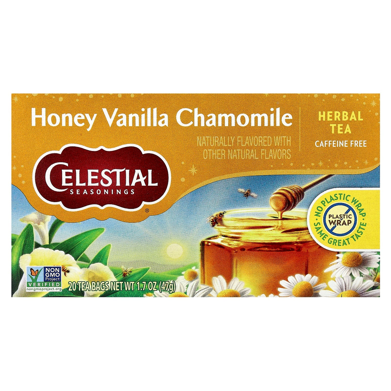 Honey Vanilla Chamomile Tea by Celestial Seasonings - Relaxing & Caffeine Free - Image 1