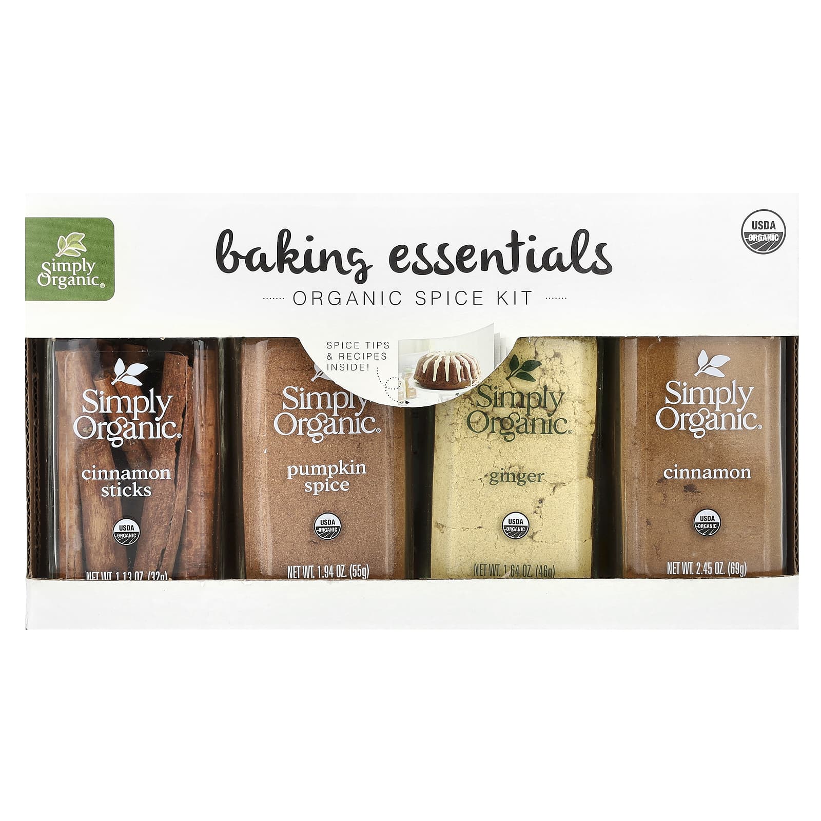 Simply Organic, Baking Essentials, Organic Spice Kit, 4 Spices - Image 1