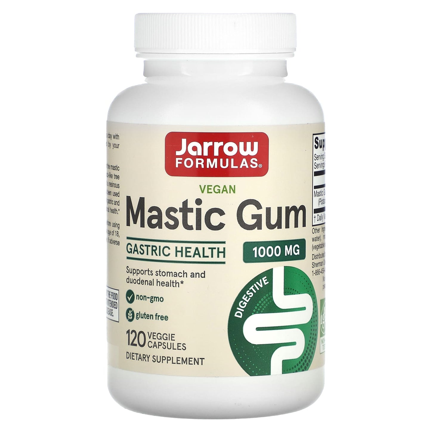 Jarrow Formulas Vegan Mastic Gum 120 Capsules for Gastric Health - Image 1
