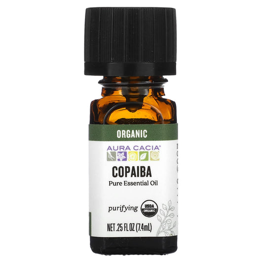 Pure Organic Copaiba Essential Oil by Aura Cacia, 0.25 fl oz - Image 1