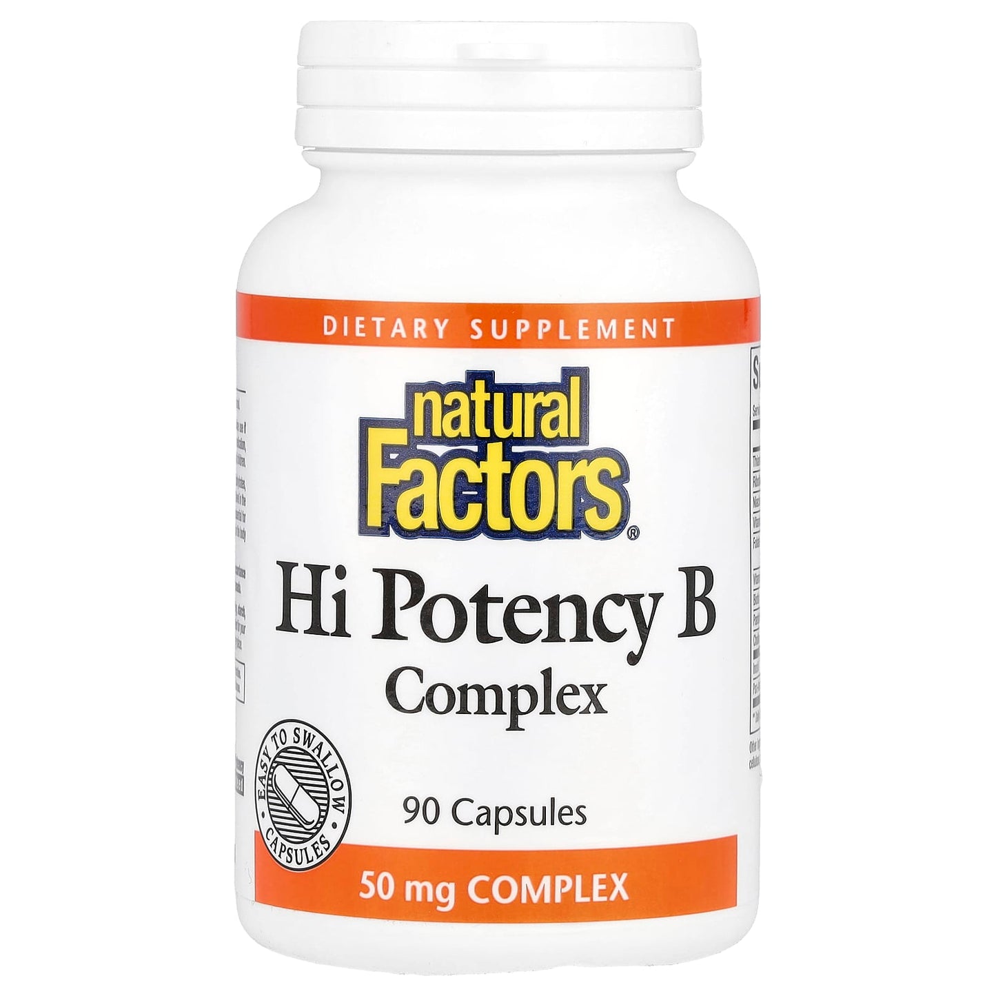 Natural Factors, Hi Potency B Complex, 90 Capsules - Image 1