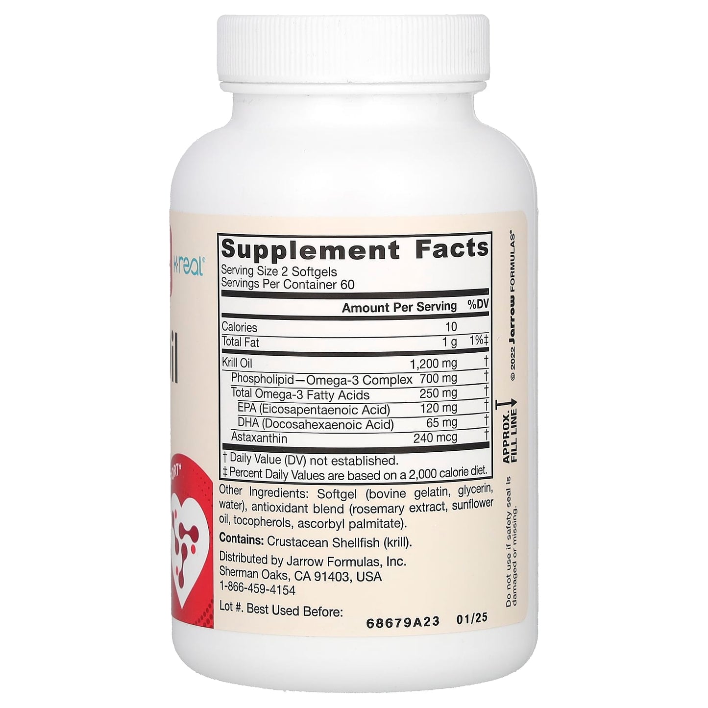 Jarrow Formulas Krill Oil 120 Softgels for Heart Health and Brain Function - Image 2