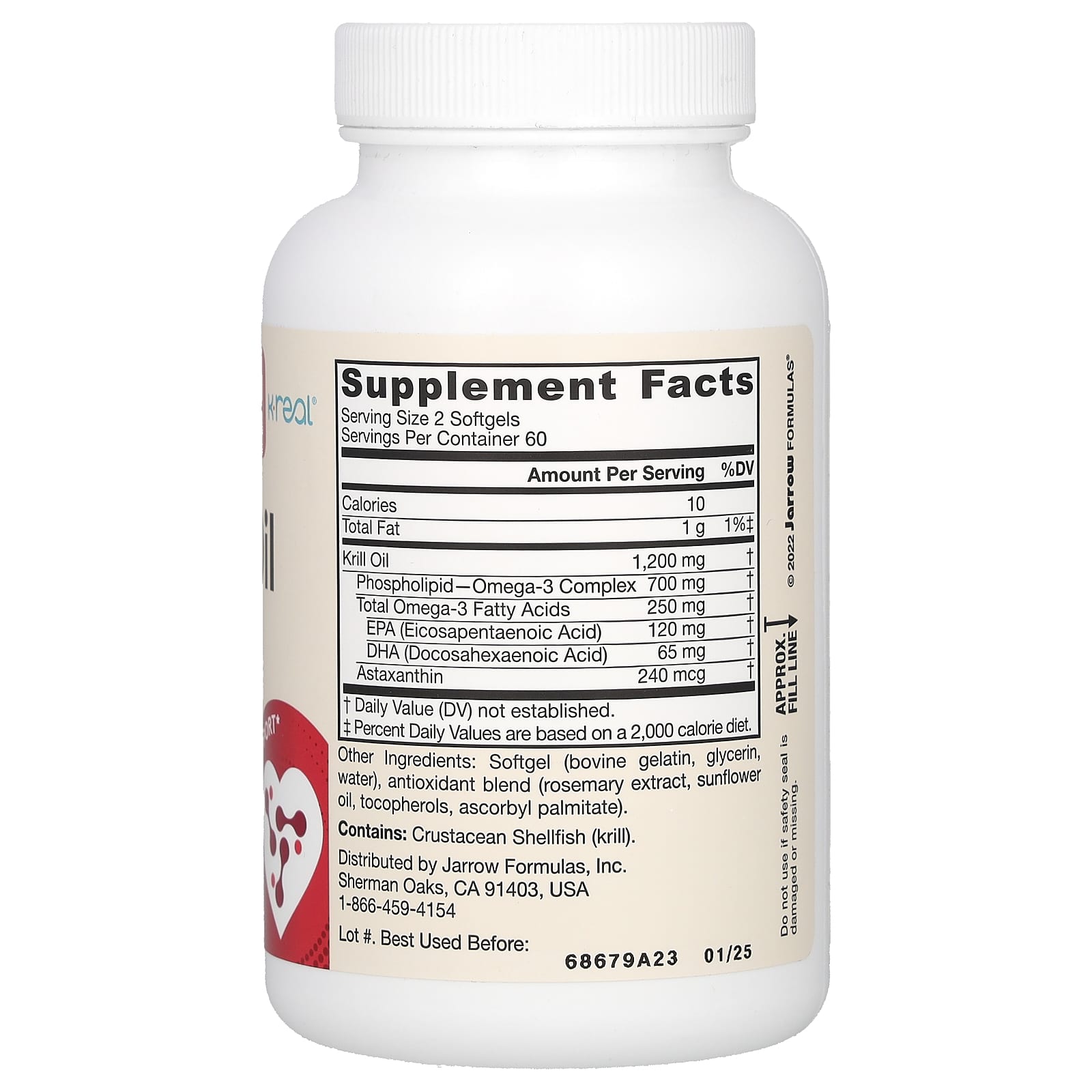 Jarrow Formulas Krill Oil 120 Softgels for Heart Health and Brain Function - Image 2
