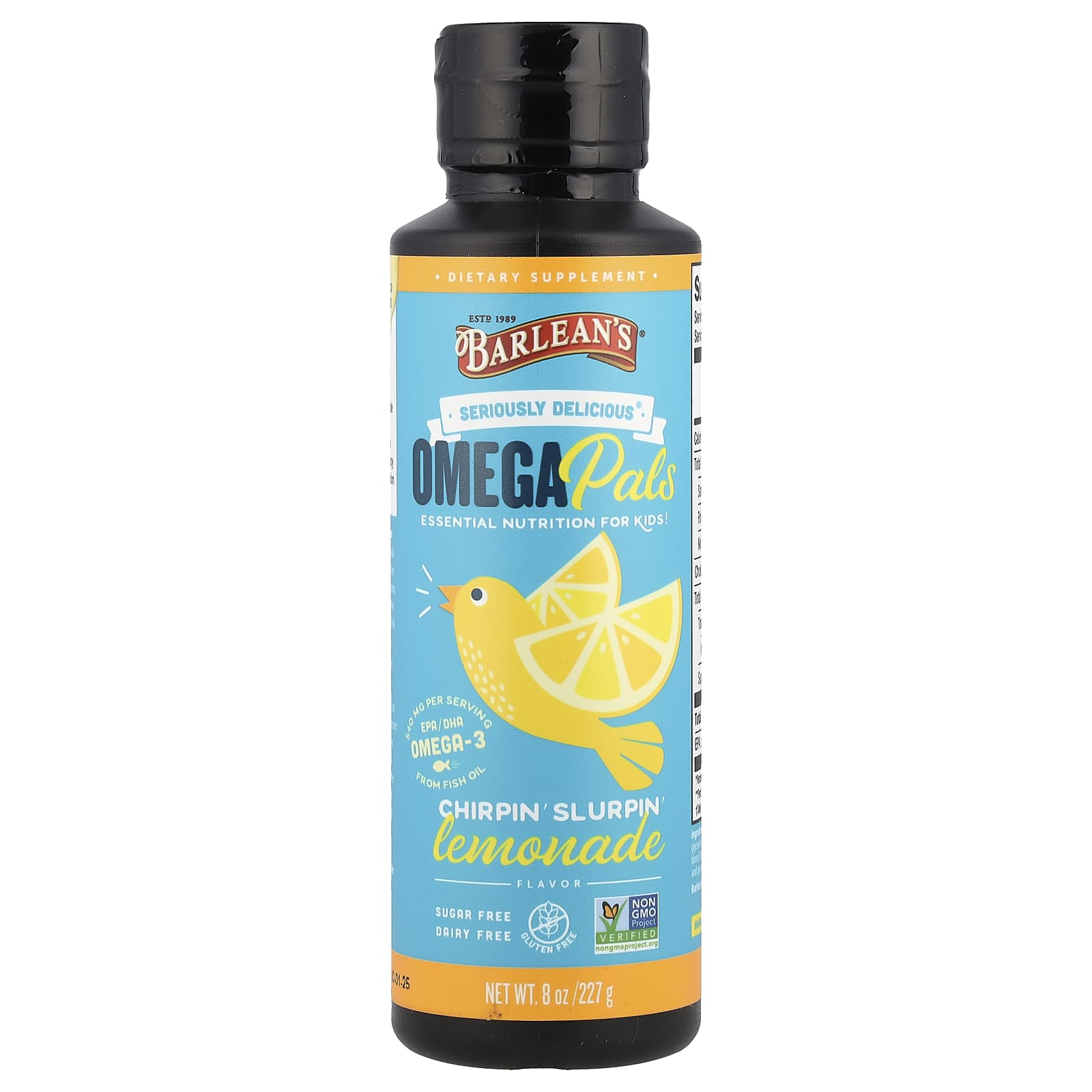 Barleans Omega Pals for Kids - Chirpin Slurpin Lemonade, 227g - Image 1